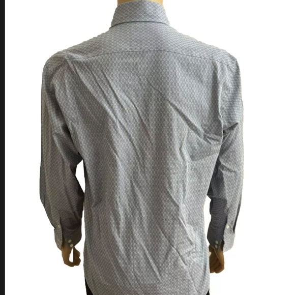 Thomas Dean Shirt Adult Small Blue Gray Geometric Button Up Men’s Small S - Picture 3 of 4